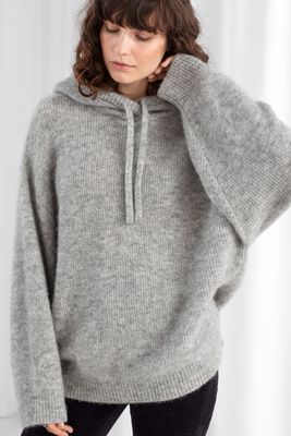 Ribbed Wool Blend Hooded Sweatshirt from & Other Stories