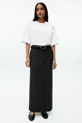 Tailored Wool-Blend Skirt
