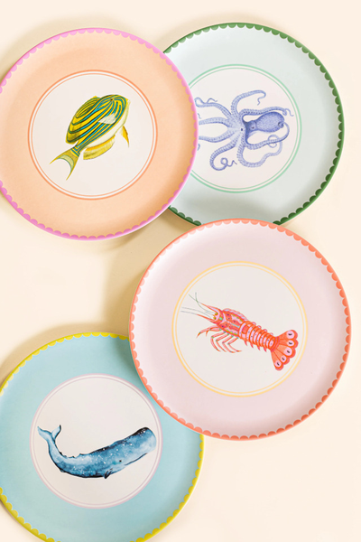 Under The Sea Melamine Picnic Side plates, £20 (was £25) | Yvonne Ellen 