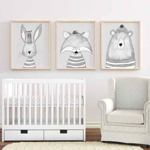 Nursery Animal Print Set from Rose End Creations