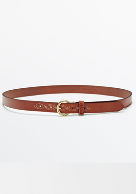 Leather Belt With Stitching Detail from Massimo Dutti