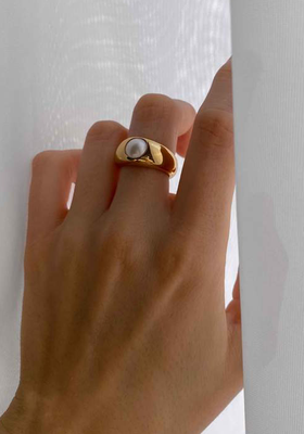 Illume Pearl Gold Dome Ring from Astrid & Miyu 