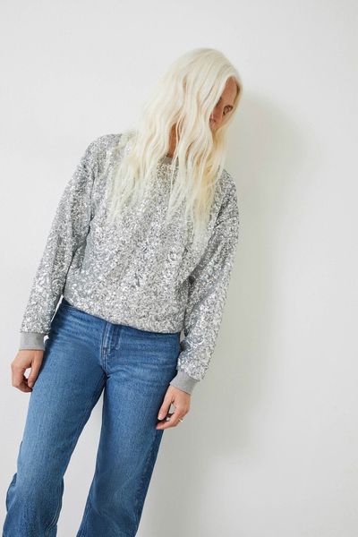 Silver Sequin Sweatshirt