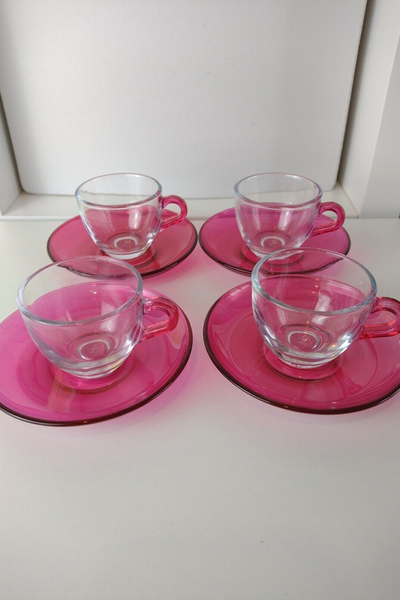 4 Vintage 90's Y2K Espresso Cup & Saucers from Ebay