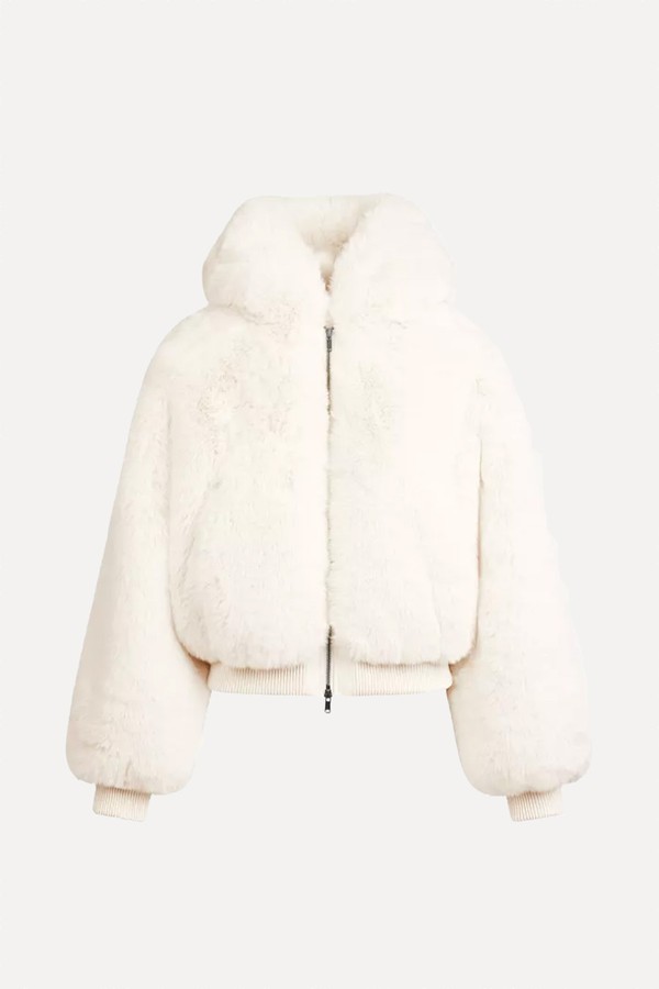 Hooded Zip-Up Faux-Fur Jacket from SKIMS
