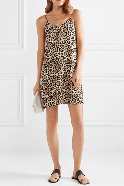 Leopard Print Silk Charmeuse Mini Dress from Anthony Thomas Melillo