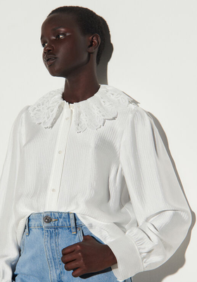 Shirt With Small Lace Collar from Sandro Paris
