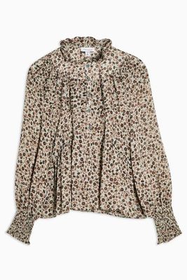 CONSIDERED Floral Ruffle Recycled Polyester Smock Blouse