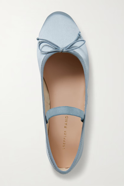 Leonie Grosgrain-Trimmed Satin Ballet Flats from Loeffler Randall