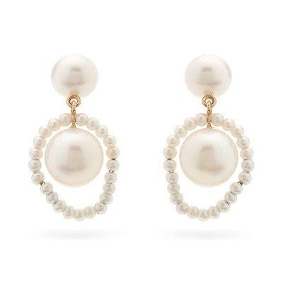 Eau Du Soleil Pearl & 14kt Gold Earrings from Sophie Bille Brahe