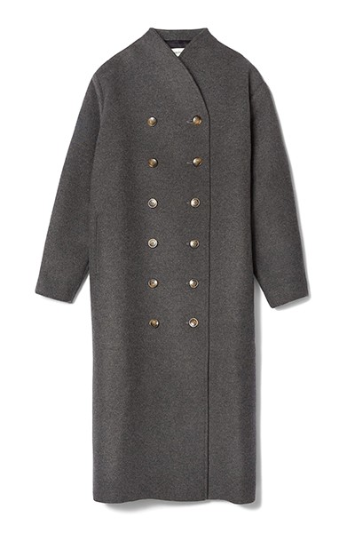 Bergerac Wool Coat Grey Melange from Totem Studio