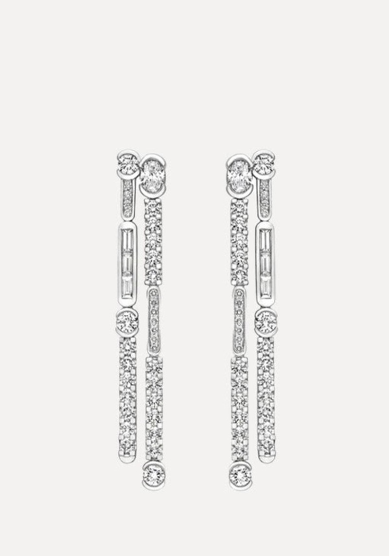 The National Gallery Play Of Light Platinum Drop Earrings* 