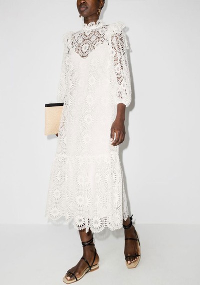 Osiris Guipure Lace Midi Dress from Alemais