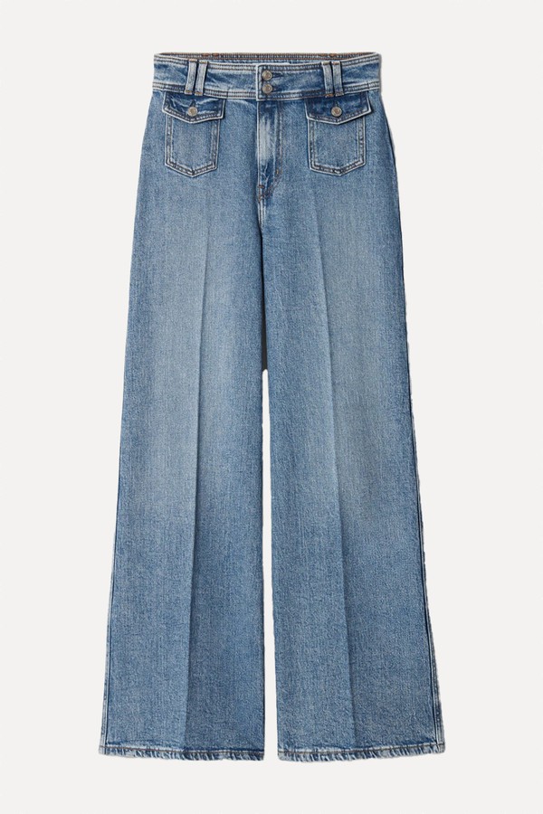 Press-Crease Flared Jeans