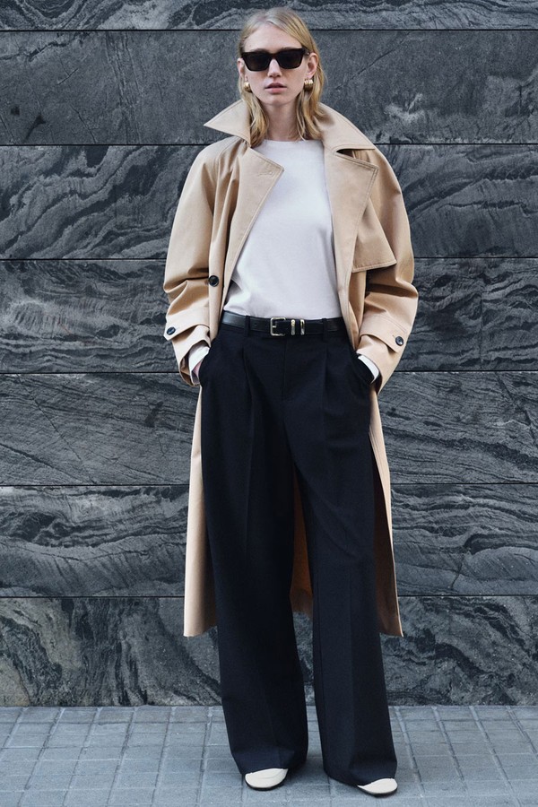 Wideleg Pleated Trousers from Mango