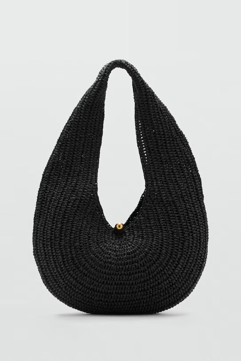 Natural Fibre Oval Shoulder Bag from Mango