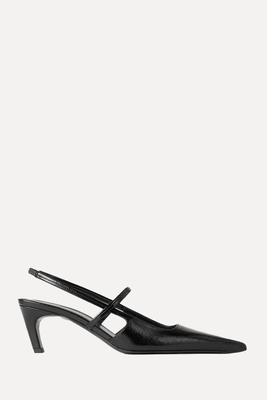 The Sharp 50 Patent-Leather Slingback Pumps from Totême