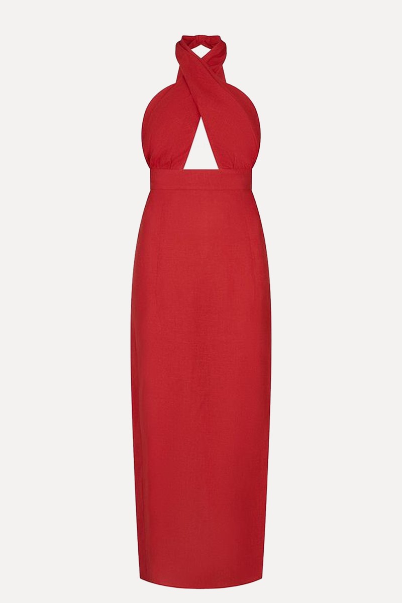 The Margot Criss-Cross Halter Neck Dress from Arkitaip