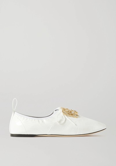 Logo-Embellished Patent-Leather Ballet Flats from Loewe