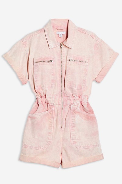 Pink Acid Wash Playsuit from Topshop