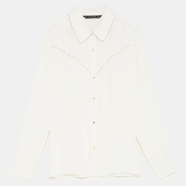 Shirt With Metallic Trims from Zara