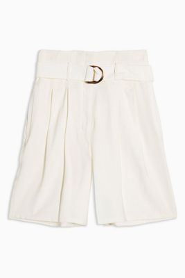 Ivory Belted City Shorts