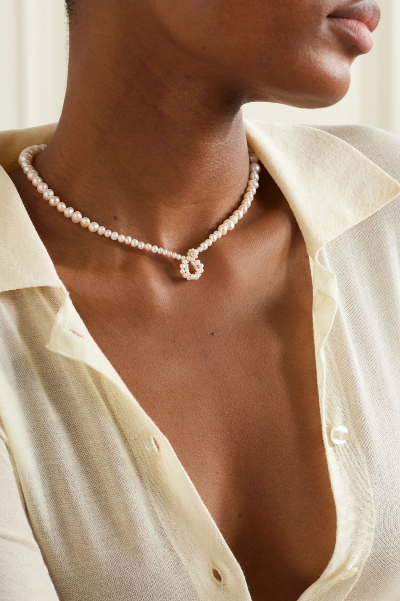 P118 Recycled Gold Vermeil & Pearl Necklace from Completedworks'+ NET SUSTAIN