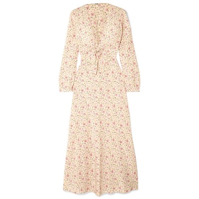 Floral-Print Silk Crepe De Chine Dress