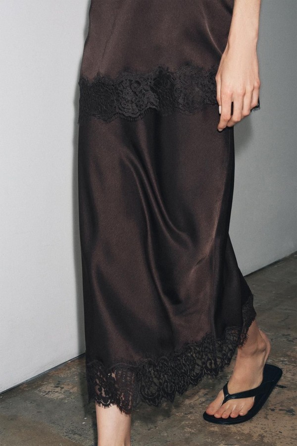 Satin Lace Skirt