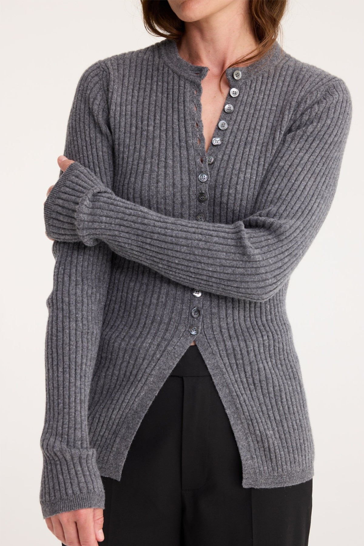 Elongated Rib Cardigan