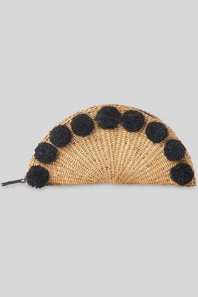 Taco Pom Pom Straw Clutch