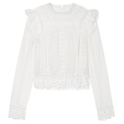 Laelia Lace-Trimmed Broderie Anglaise Cotton Top from Zimmermann