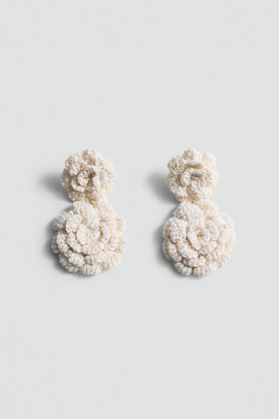 Crochet Flower Earrings from Mango