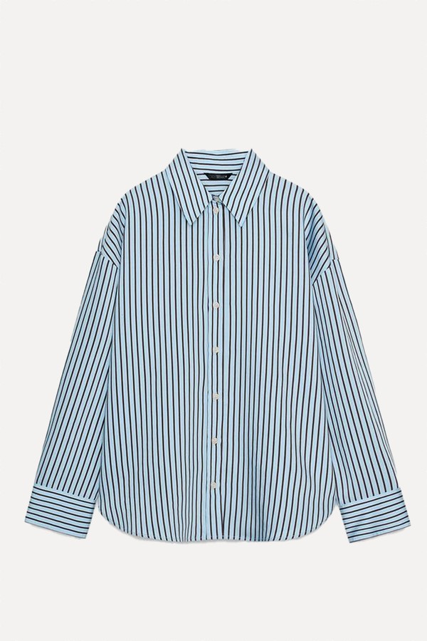Oversize Striped Poplin Shirt
