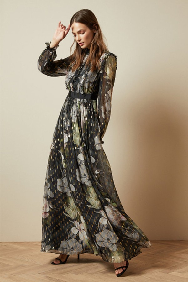 Opal Printed Long Sleeved Maxi Dress