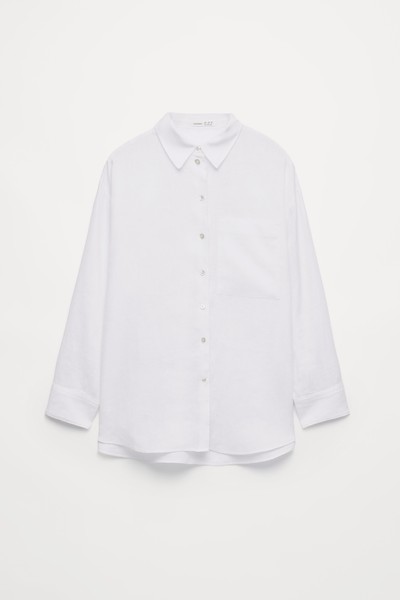 100% Linen Long-Sleeved Shirt from OYSHO