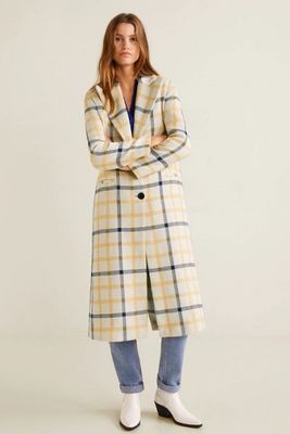 Checked Structured Coat from Mango