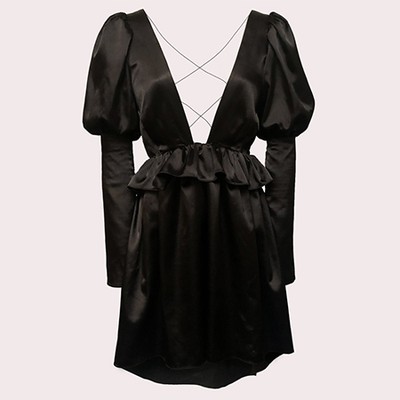 Celene Dress Black Satin from Allina Liu