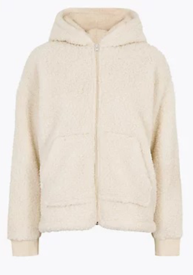 Fleece Hooded Zip Up Short Jacket from Marks & Spencer