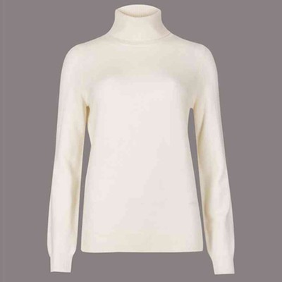 Pure Cashmere Roll Neck Jumper