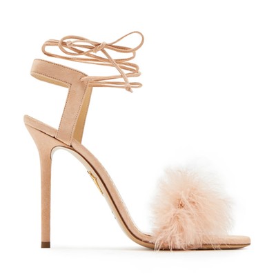 Salsa Feather-Embellished Suede Sandals from Charlotte Olympia