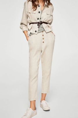 Straight Linen Trousers from Mango