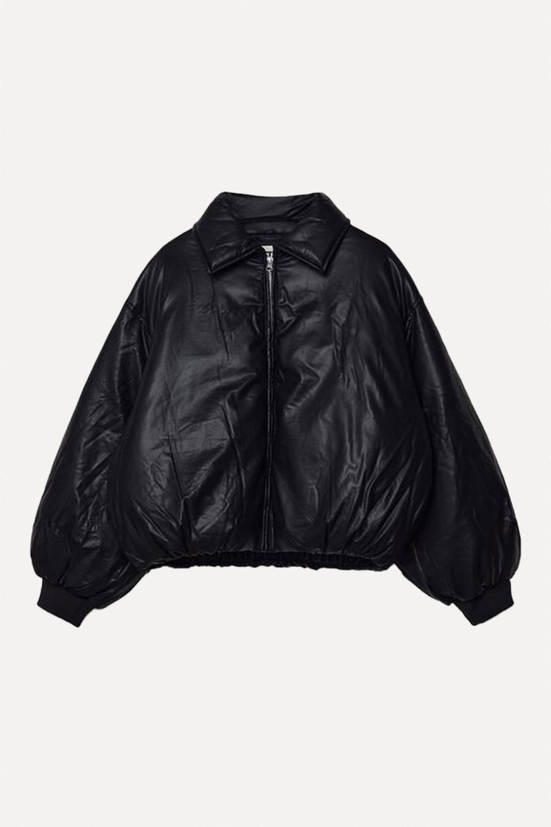 Leather Effect Puffer Jacket