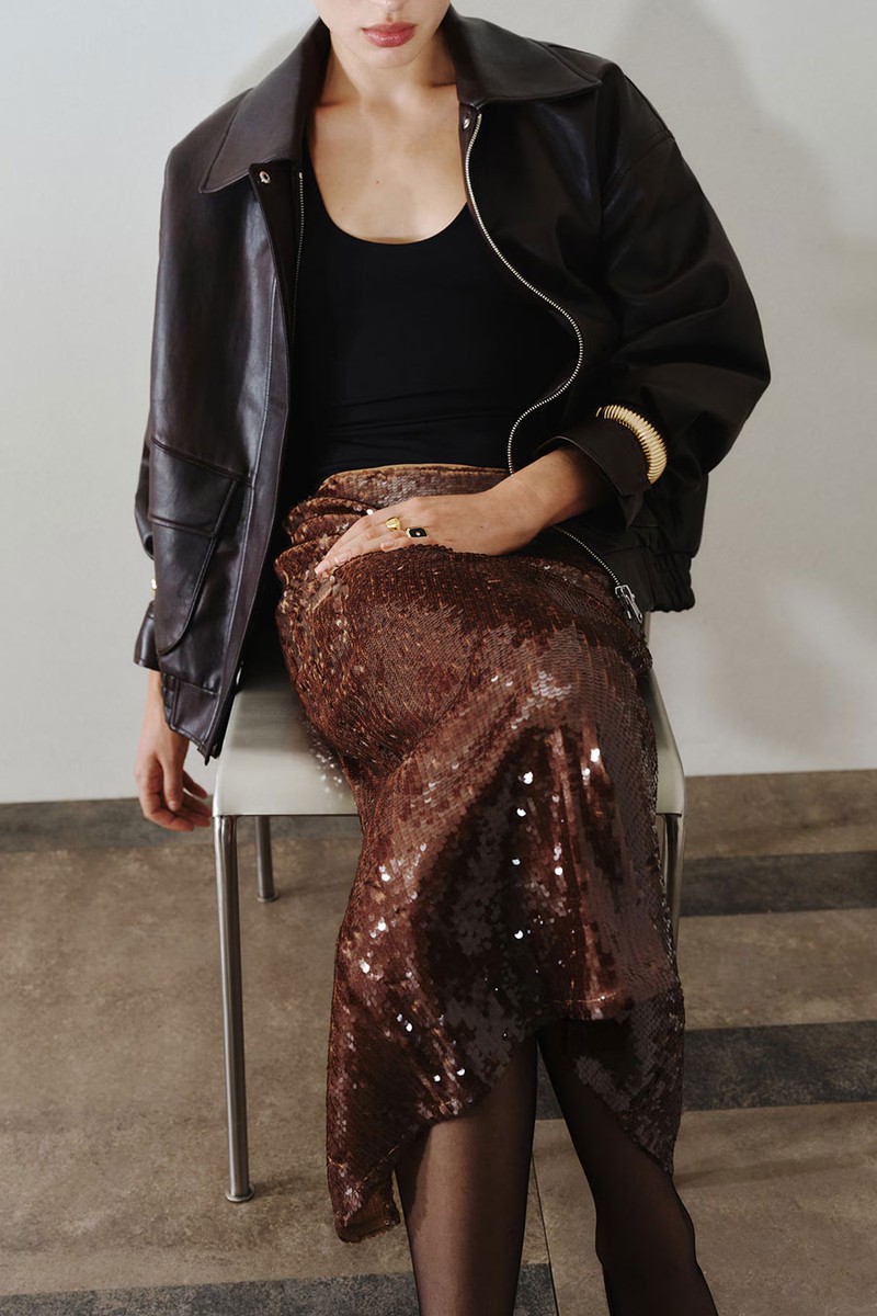 Sequin Midi Skirt from Mango