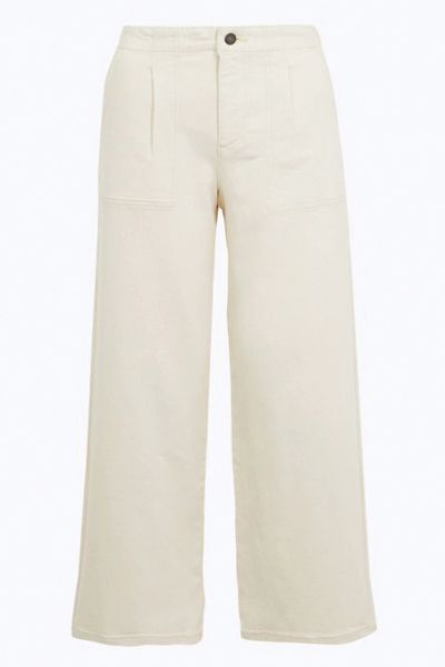 Utility High Waist Wide Leg Cropped Jeans