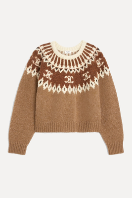 Crew Neck Sweater In Triomphe Fair Isle Wool from Celine