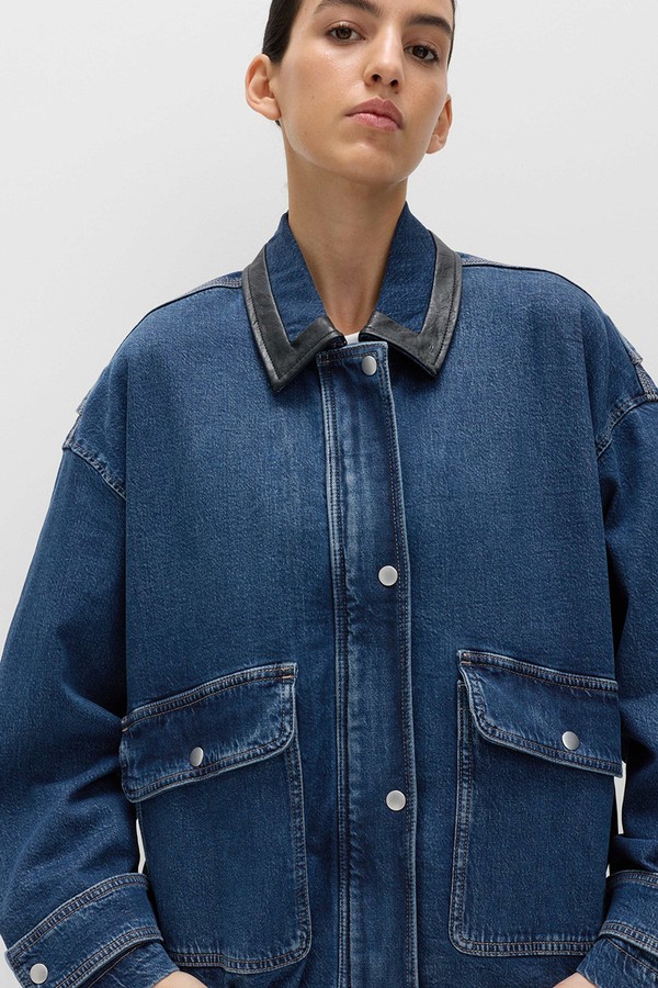 Denim Relaxed Bomber Jacket