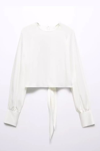 Moussy Open Back Cropped Blouse from Mango