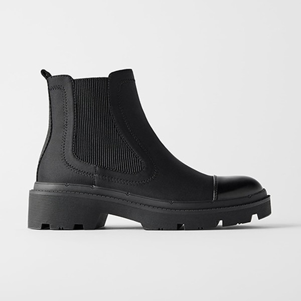 Flat Track Sole Stretch Ankle Boots from Zara