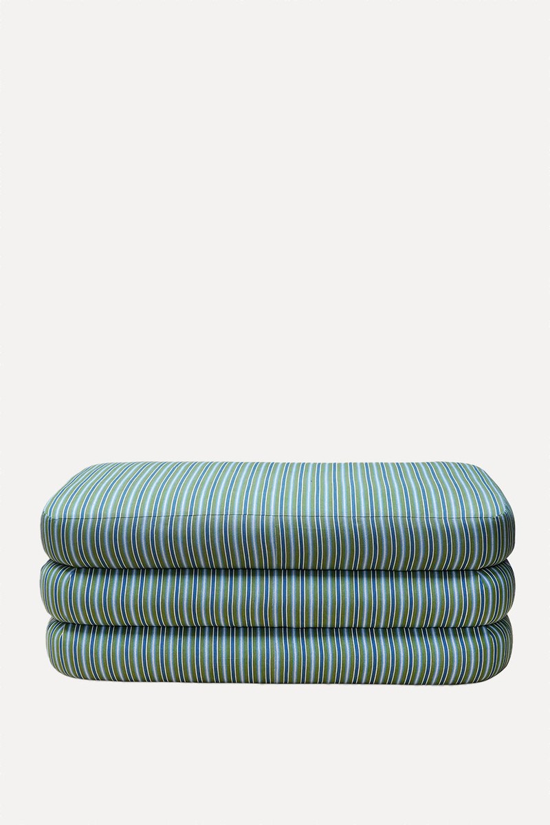 Sorgue Woven Multi Stripe Ottoman from Birdie Fortescue